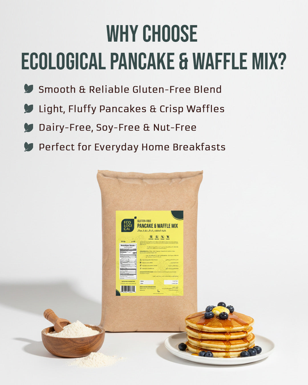 ECOLOGICAL Gluten-Free Pancake & Waffle Mix, 20 Kg