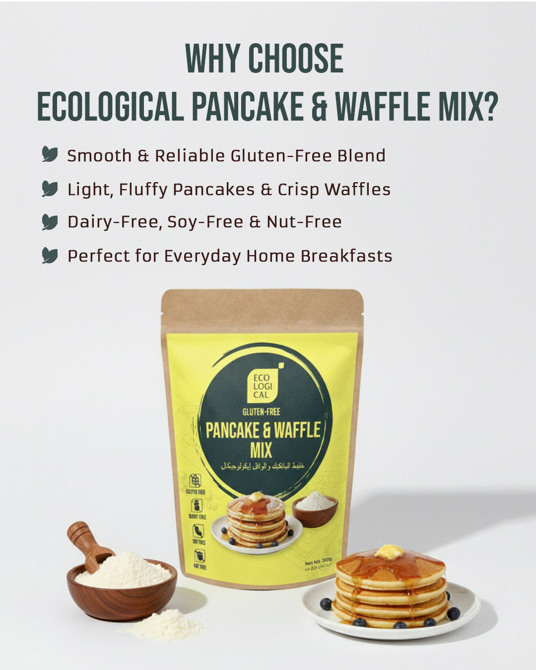 ECOLOGICAL Gluten-Free Pancake & Waffle Mix, 250g