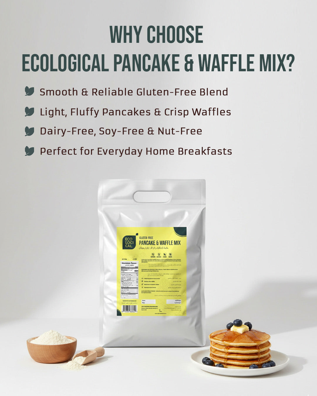 ECOLOGICAL Gluten-Free Pancake & Waffle Mix, 2.5 Kg