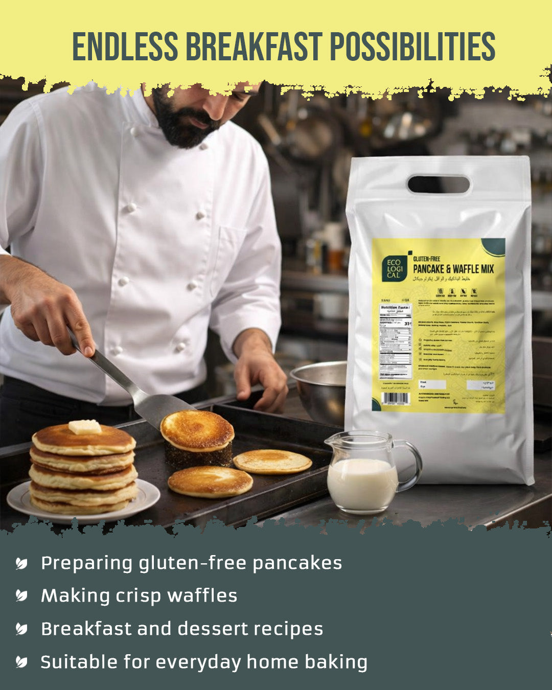 ECOLOGICAL Gluten-Free Pancake & Waffle Mix, 2.5 Kg