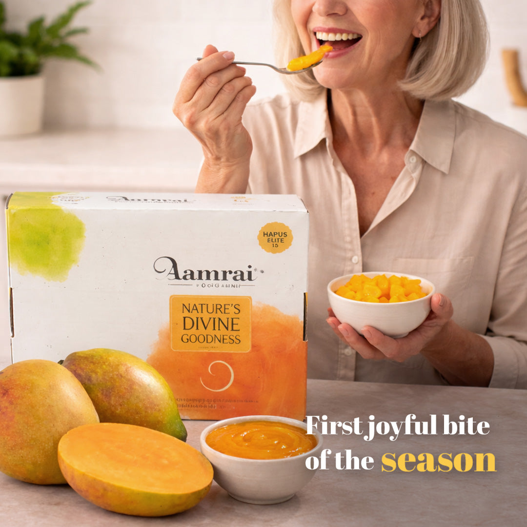 AAMRAI Organic Payari Mangoes – 9–12 pcs (2.5–3kg Box, Fresh Air-Flown from Ratnagiri)