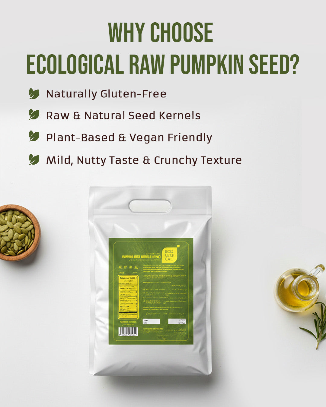 Ecological Pumpkin Seed Kernels (Raw) 2.5 Kg
