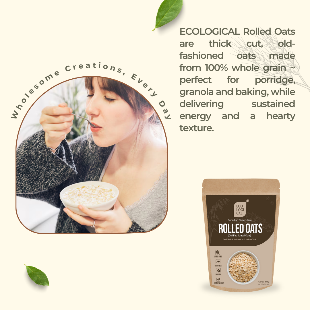ECOLOGICAL Old-Fashioned Rolled Oats –  Gluten-Free, Canadian, 500g