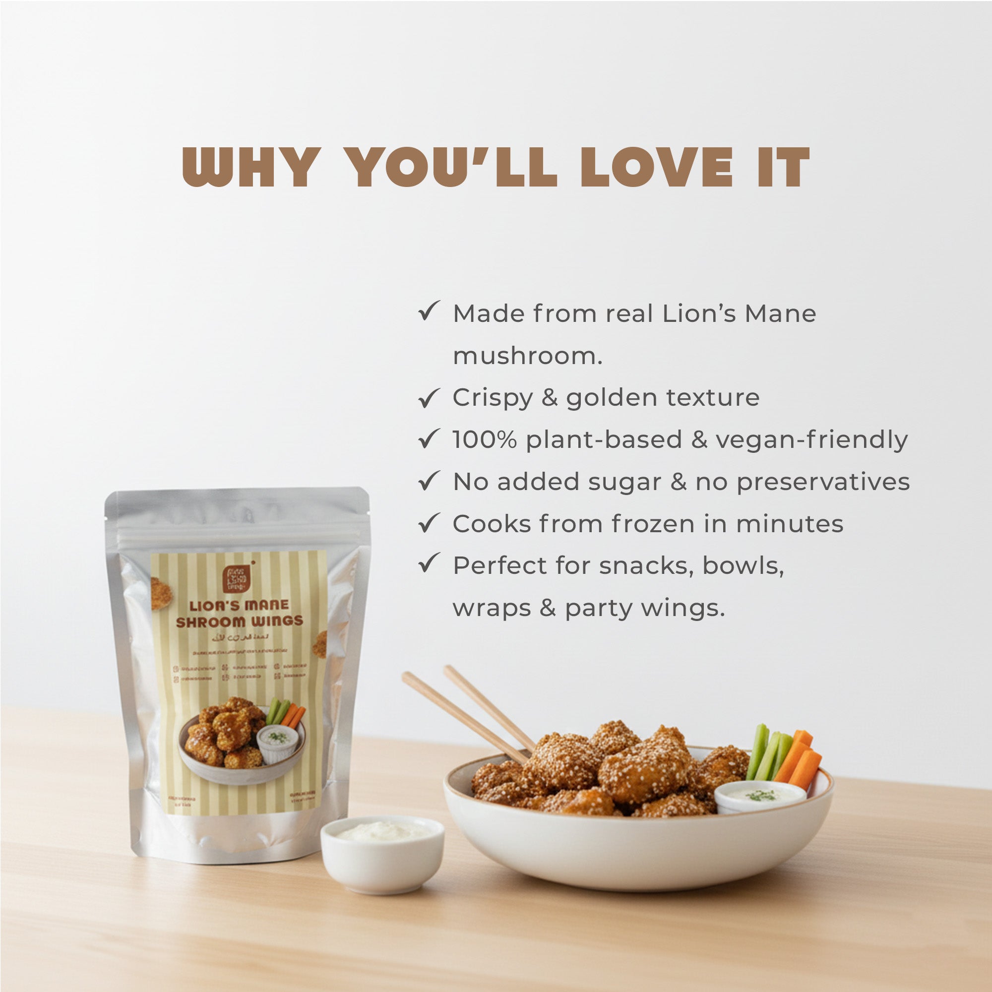 ECOLOGICAL Lion's Mane Shroom Wings, 250g