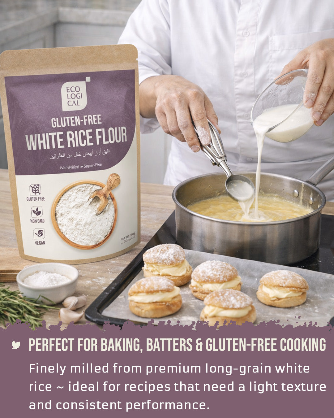ECOLOGICAL Gluten-Free White Rice Flour, 500g