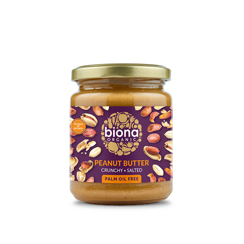 BIONA Organic Peanut Butter Crunchy With Sea Salt, 250g
