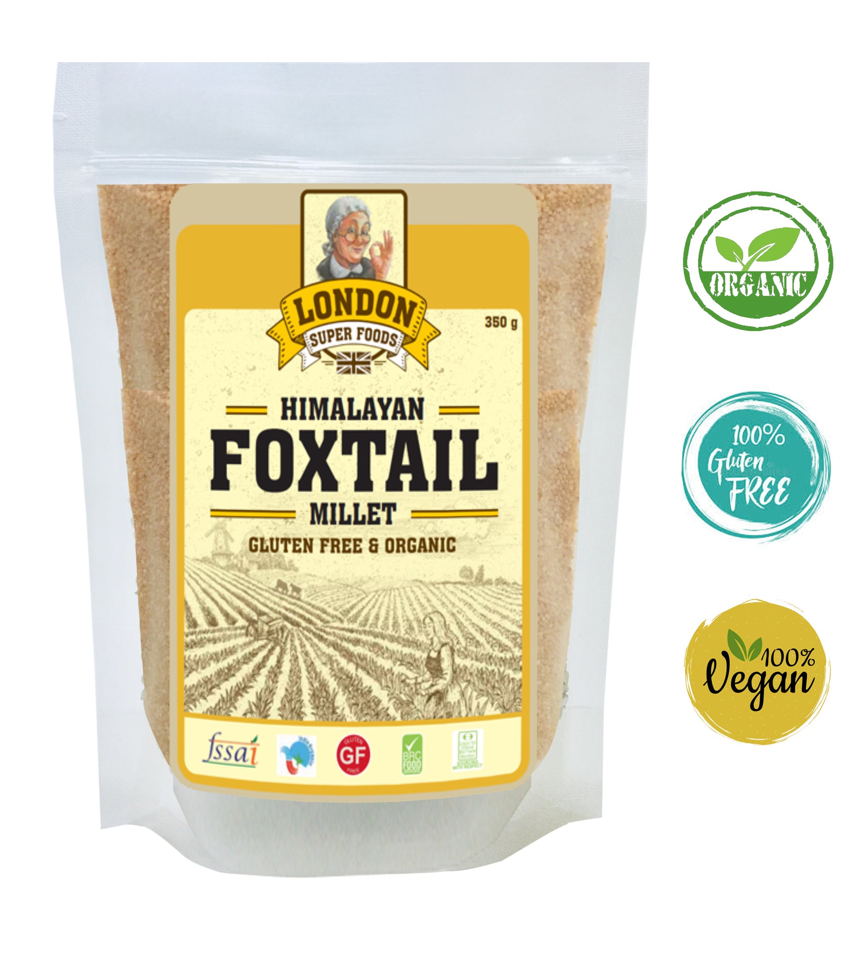 LONDON SUPER FOODS Himalayan Organic Foxtail Millet, 350g - Gluten Free