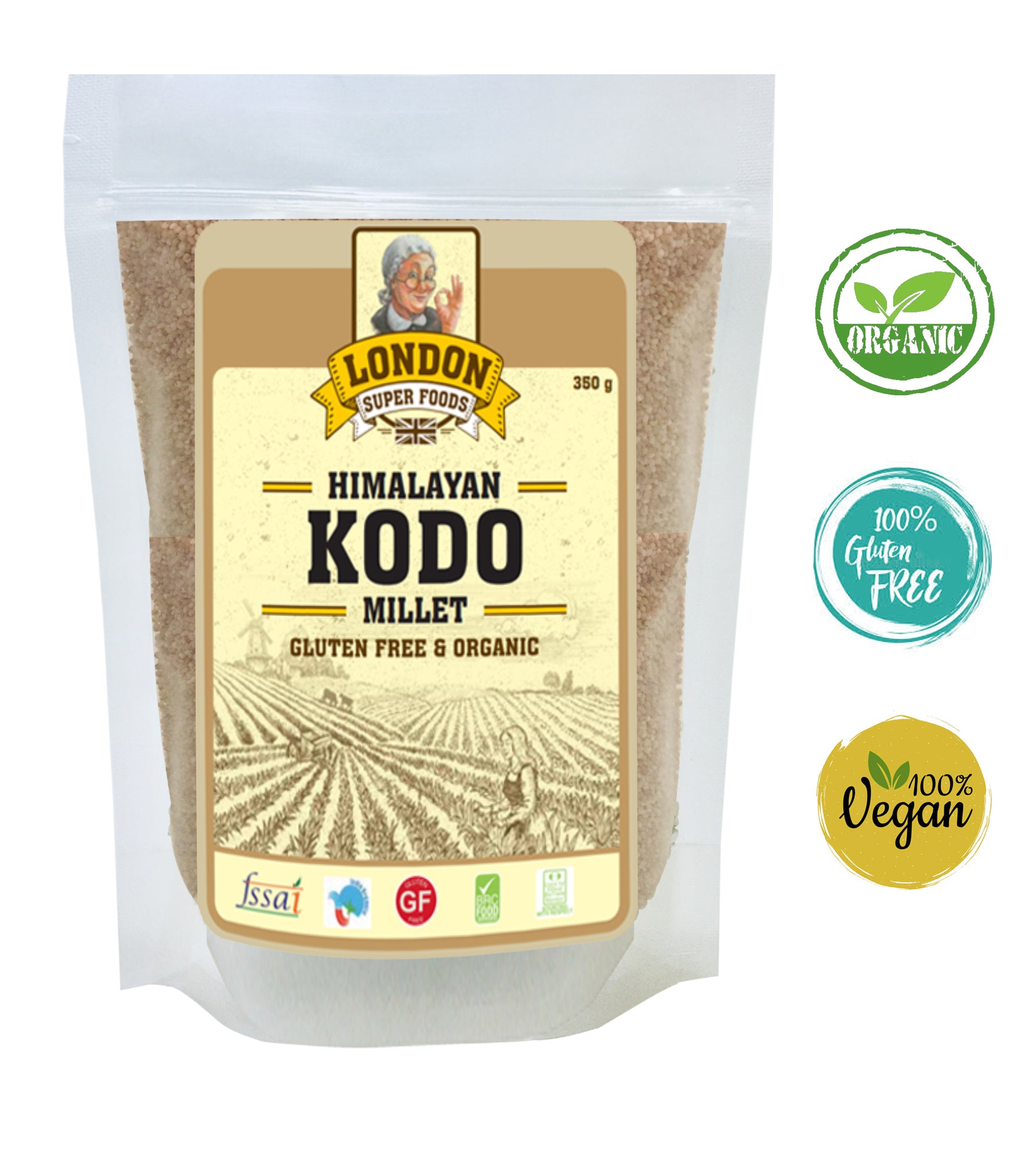 LONDON SUPER FOODS Himalayan Organic Kodo Millet, 350g - Gluten Free