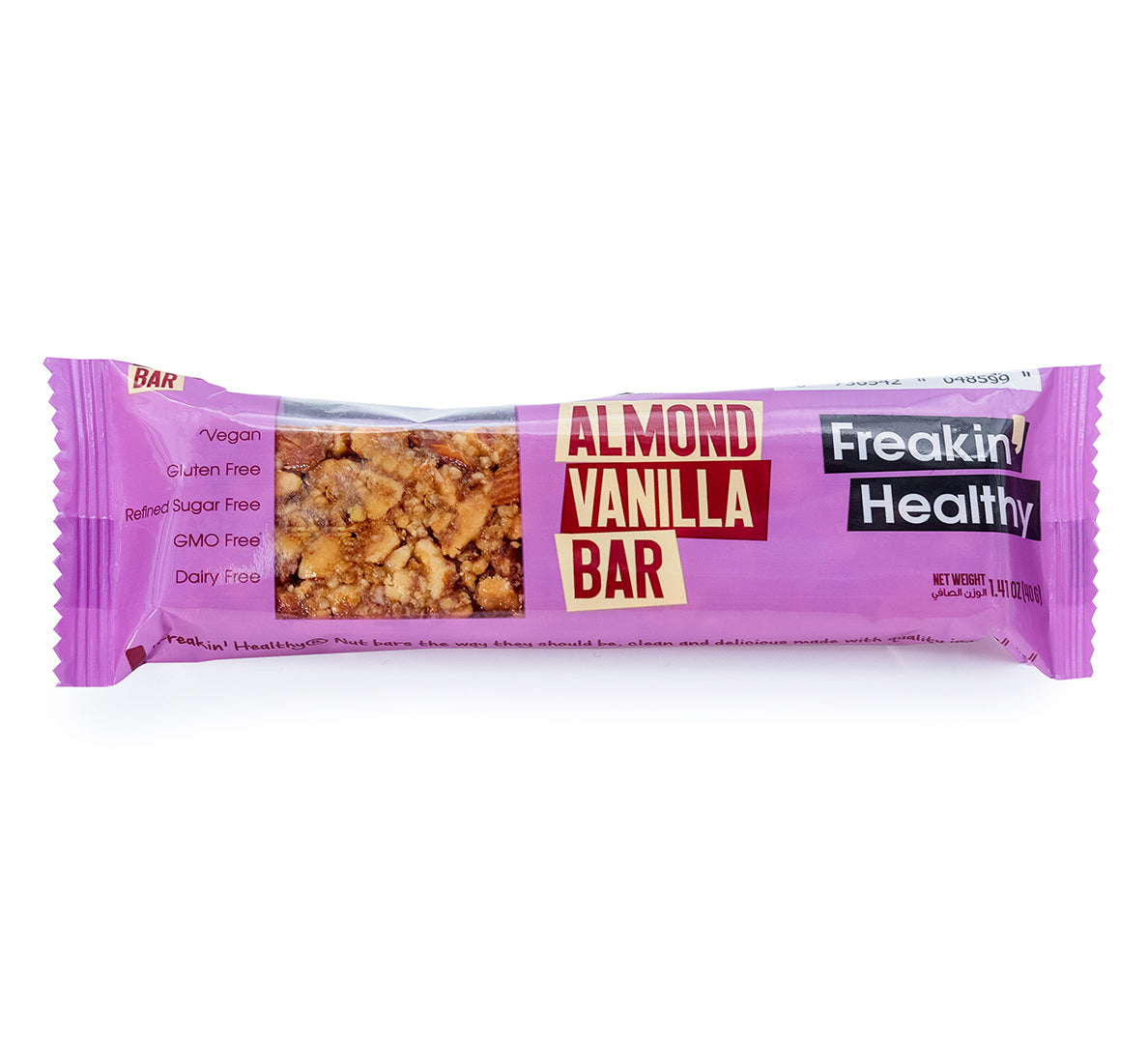 FREAKIN' HEALTHY Almond Vanilla Nut Bar, 40g - Vegan, Gluten Free