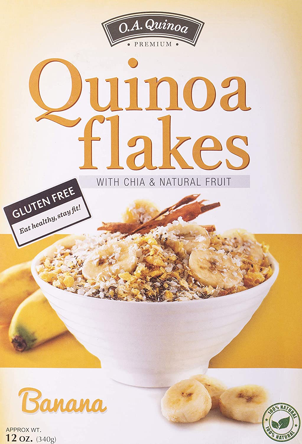 O.A. FOODS Quinoa Flakes With Chia And Banana, 340g, Gluten Free