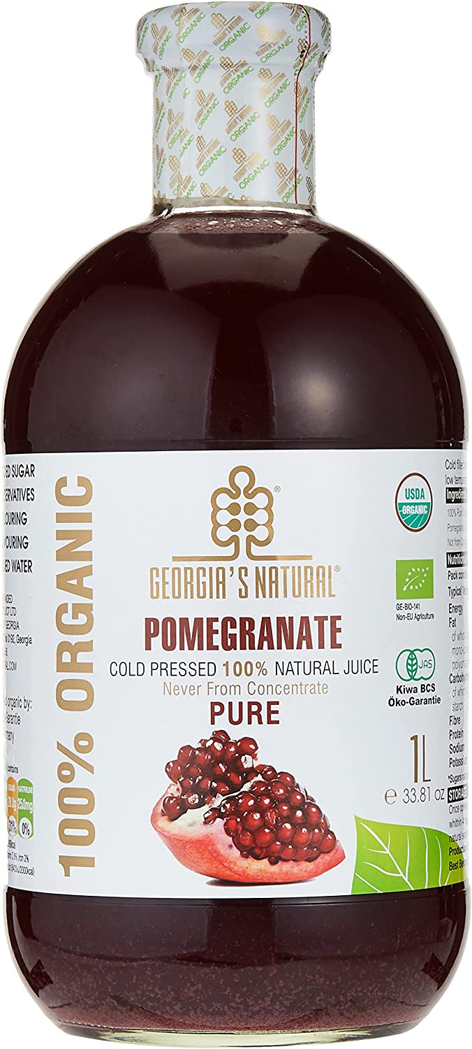 GEORGIA'S NATURAL Organic Cold Pressed Pomegranate Juice, 1L