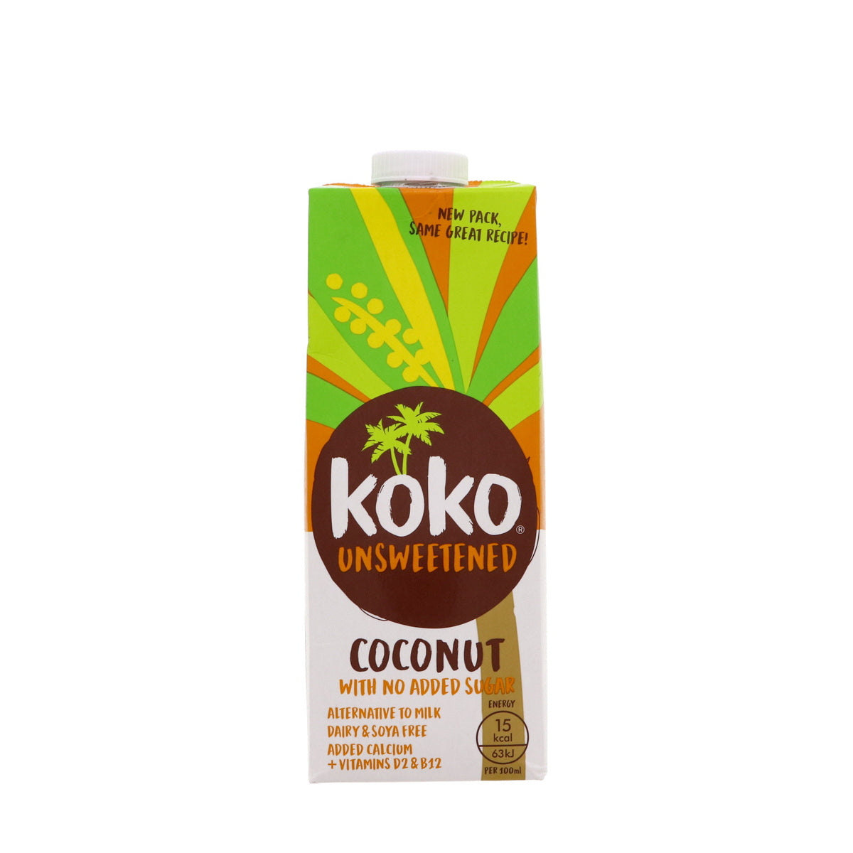 KOKO Dairy Free Coconut Unsweetened Milk, 1Ltr