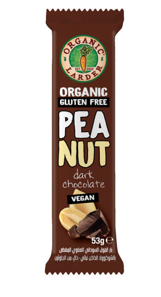 ORGANIC LARDER Peanut Dark Choco Bar, 53g - Organic, Gluten Free, Natural