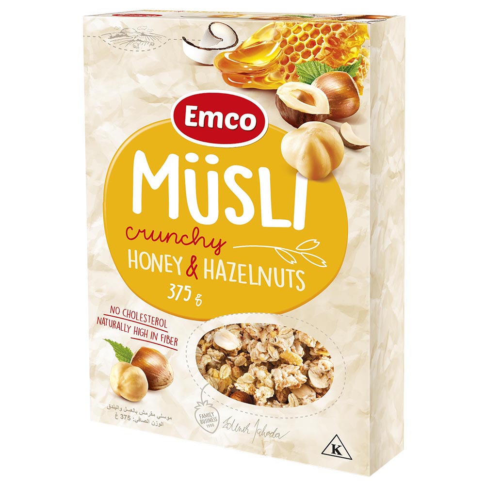 EMCO Crunchy Muesli With Honey and Nuts, 375g
