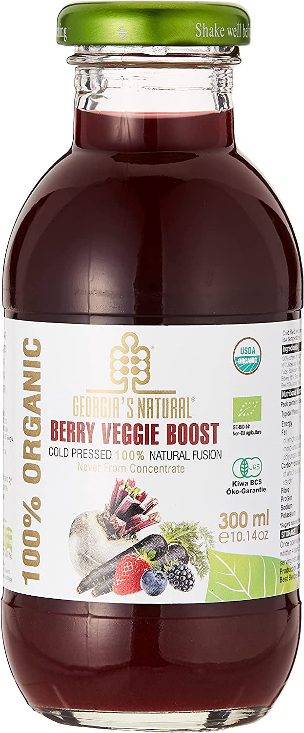 GEORGIA'S NATURAL Organic Berry Veggie Boost Juice, 300ml