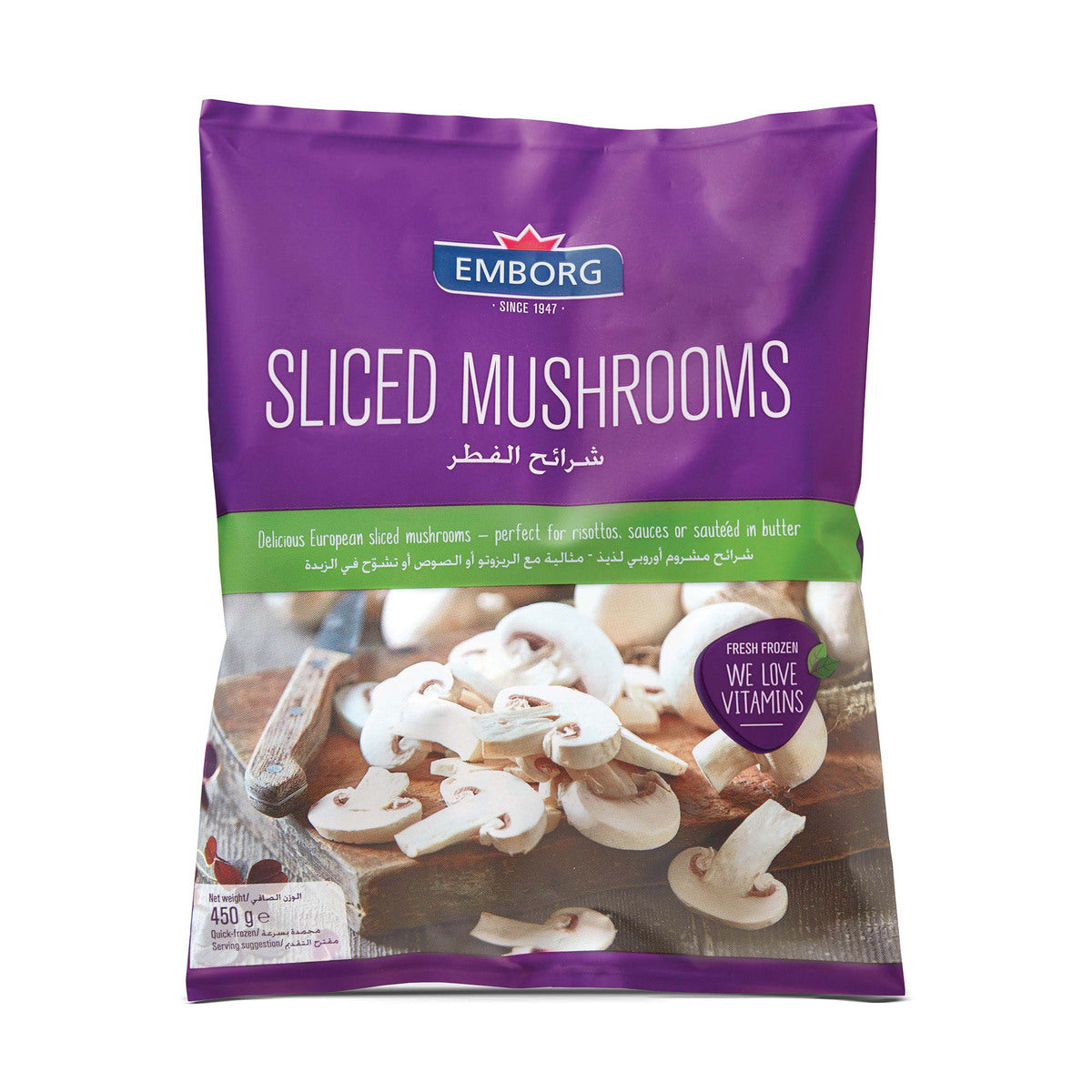 EMBORG Sliced Mushrooms, 450g