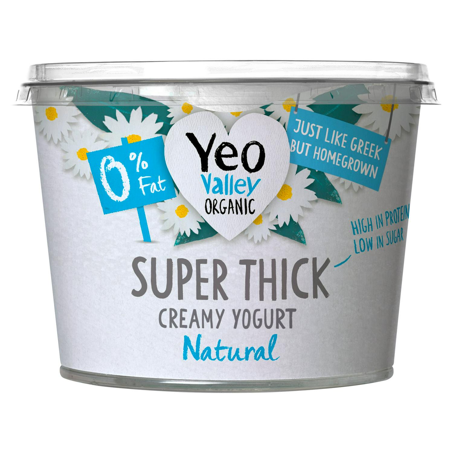 YEO VALLEY Super Thick 0% Natural Yoghurt, 450g