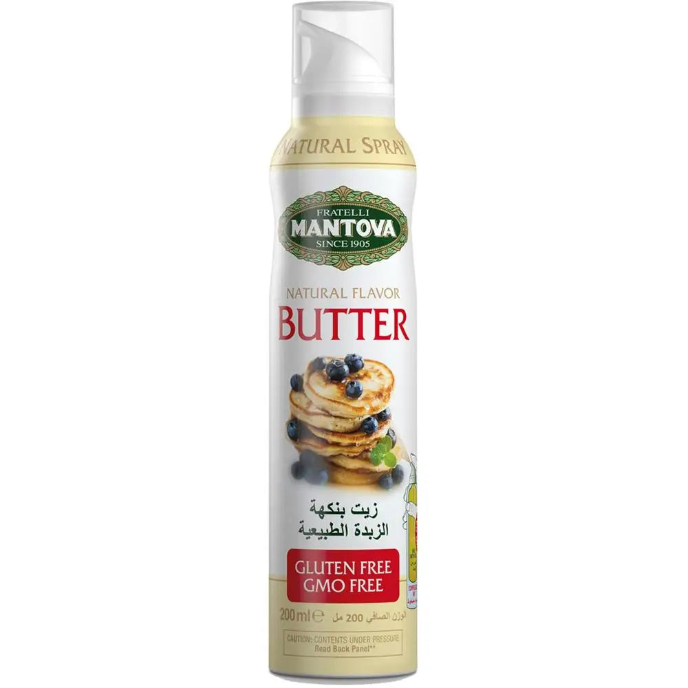 MANTOVA Natural Flavor Butter Spray, 200ml - Gluten Free, Non GMO