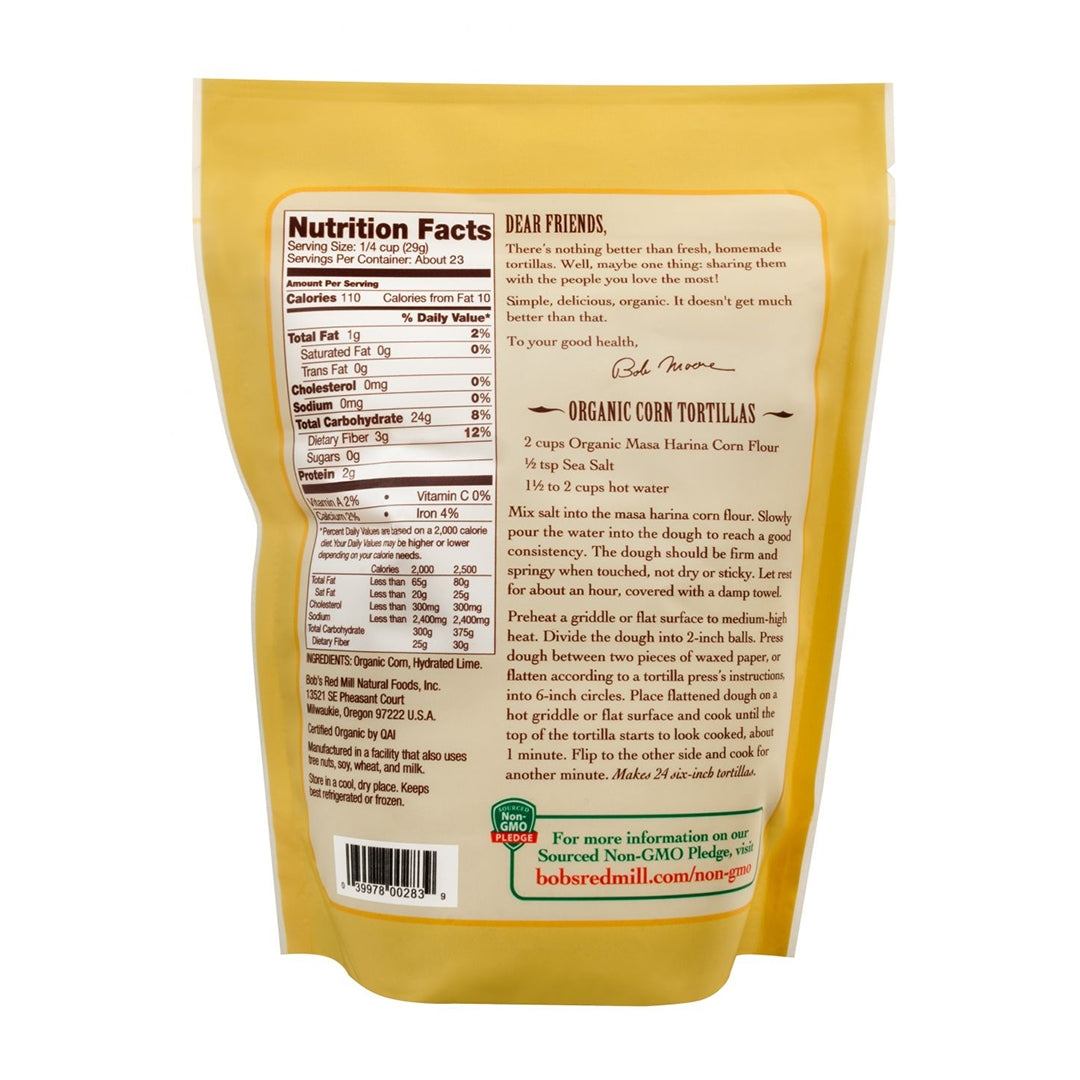 BOB'S RED MILL Organic Golden Masa Harina Corn Flour, 680g