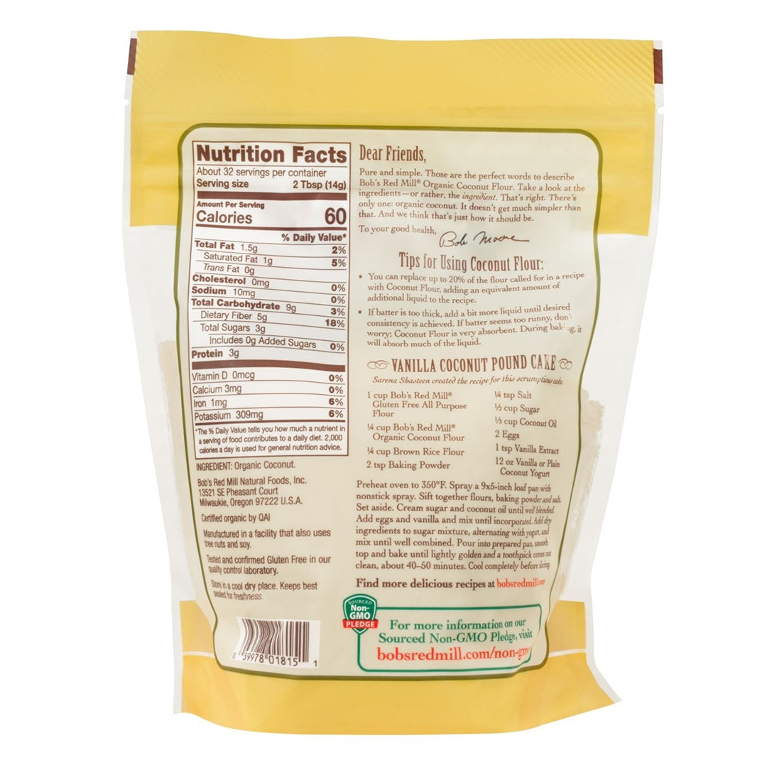 BOB'S RED MILL Organic Coconut Flour, 453g, Gluten Free