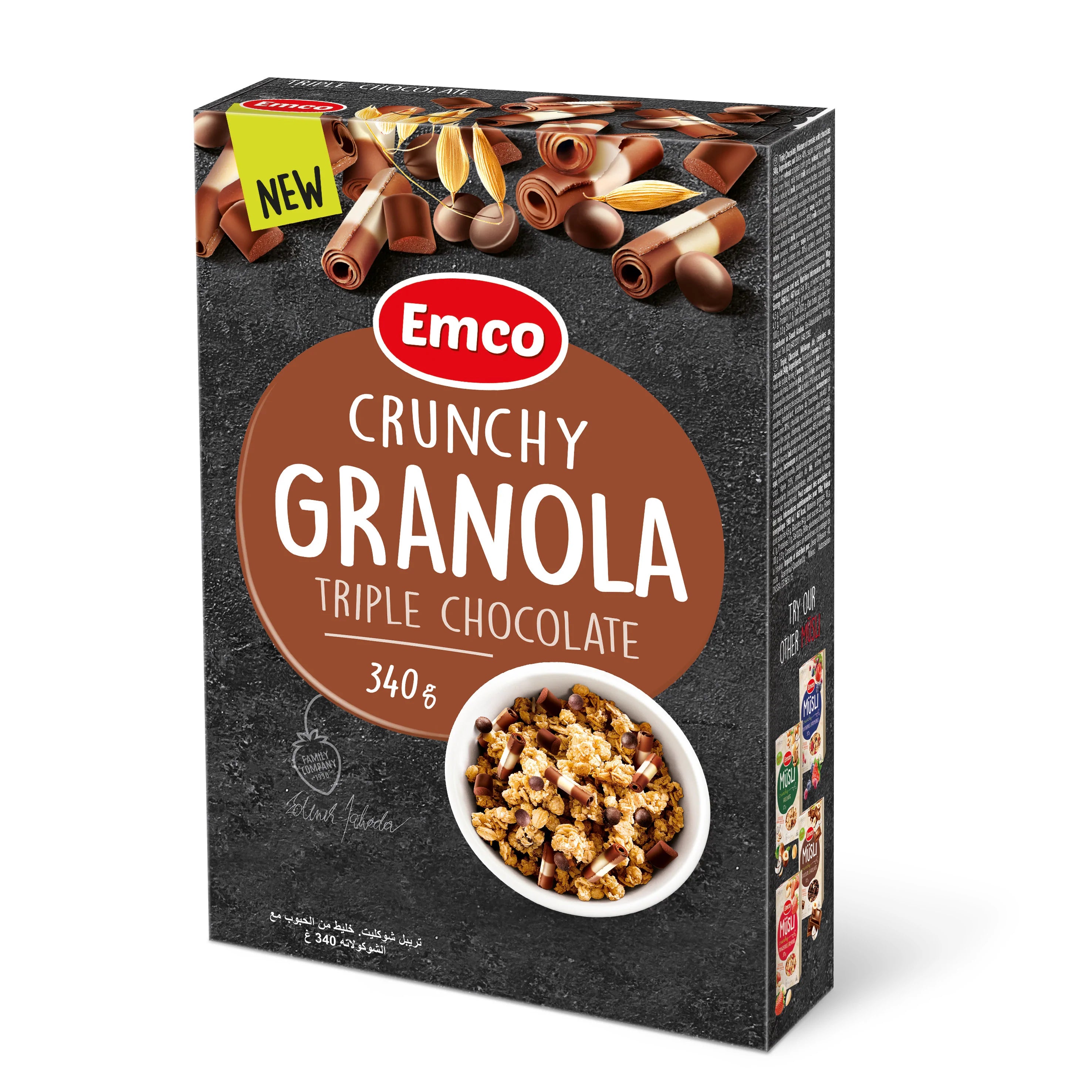 EMCO Crunchy Granola Triple Chocolate, 340g