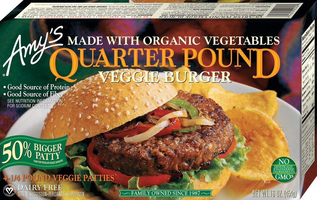 AMY'S Quarter Pound Veggie Burger, 454gm