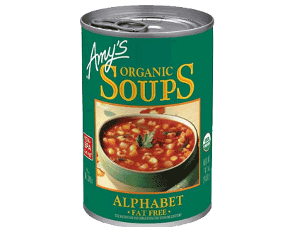 AMY'S Organic Alphabet Pasta Soup Fat Free, 400gm