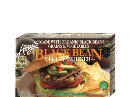 AMY'S Dairy Free Black Bean Veggie Burger, 284gm