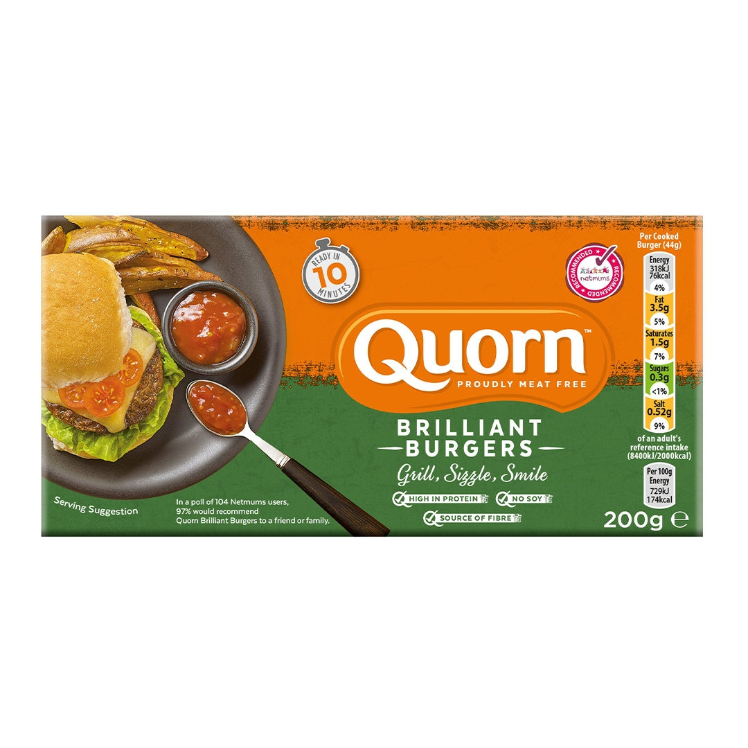 QUORN Meat Free Brilliant Burgers, 200g - Pack of 4