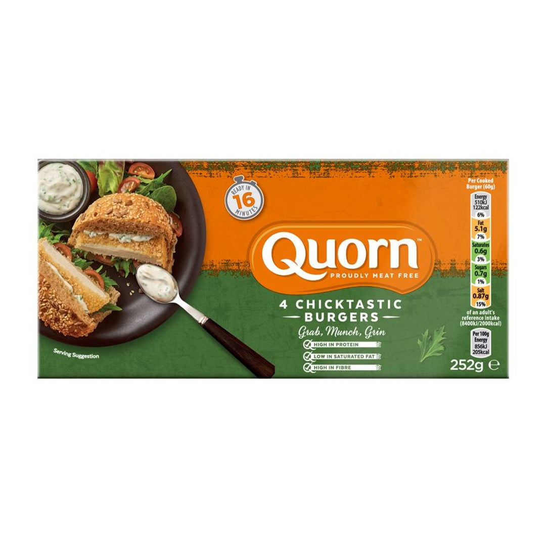 QUORN Meat Free Chicktastic Burgers, 252g - Pack of 4