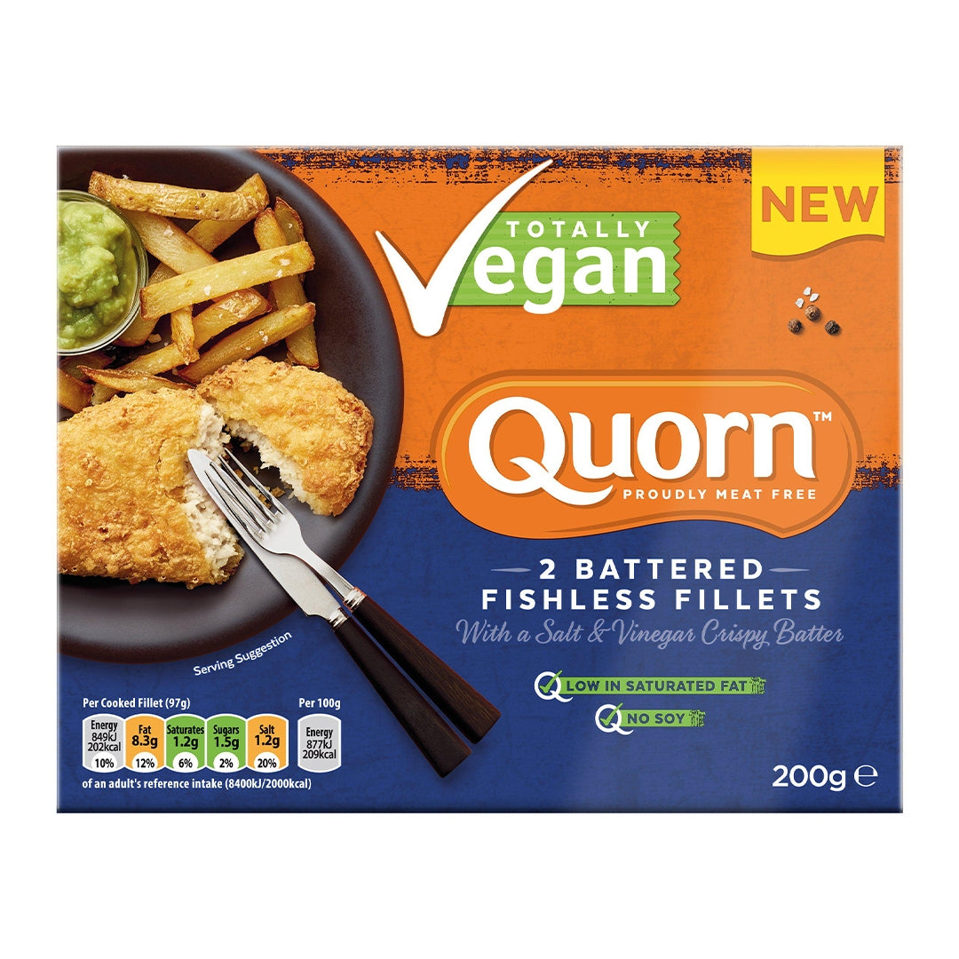 QUORN Meat Free Battered Fishless Fillets, 200g - Pack of 2