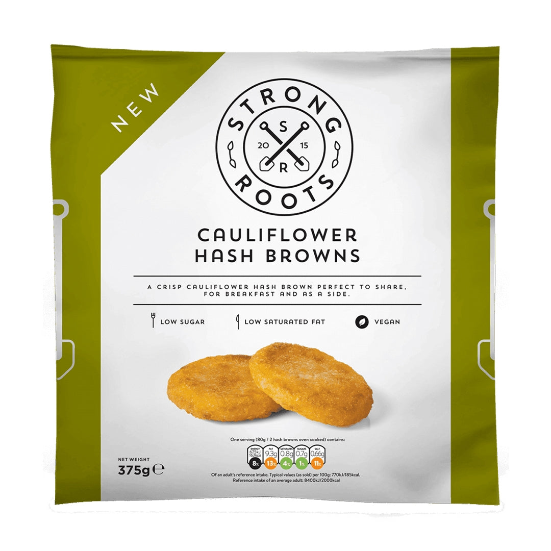 STRONG ROOTS Cauliflower Hash Browns, 375g