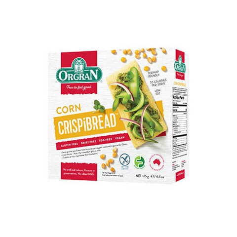 ORGRAN Toasted Corn Crispibread, 125g, Vegan, Gluten Free, Non GMO