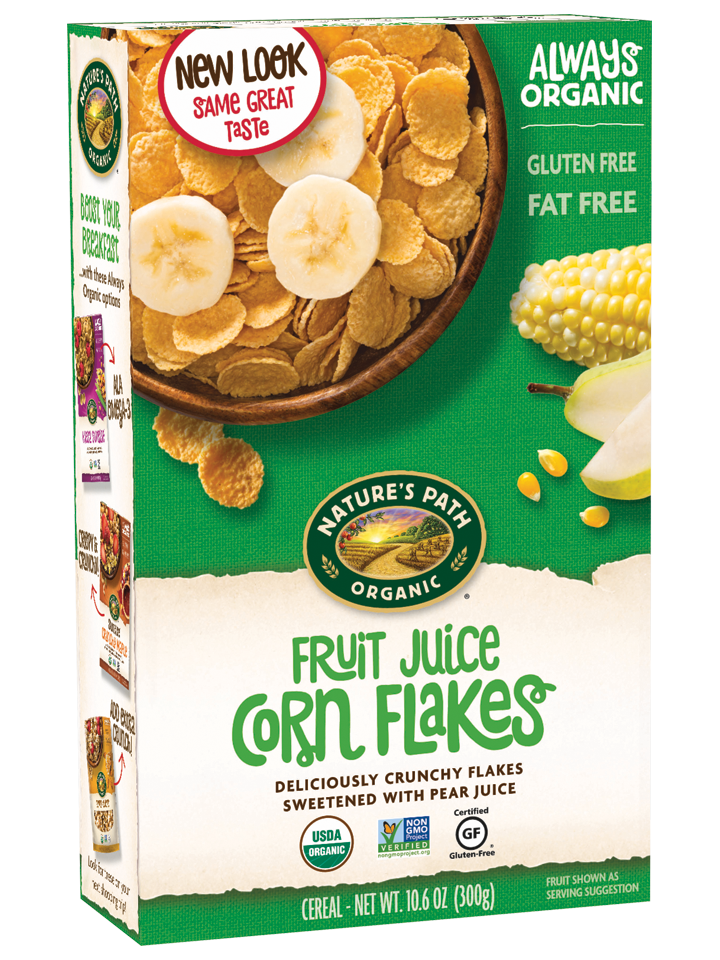 NATURES PATH Organic Fruit Juice Corn Flakes, 300gm - Sweetened Gluten-Free