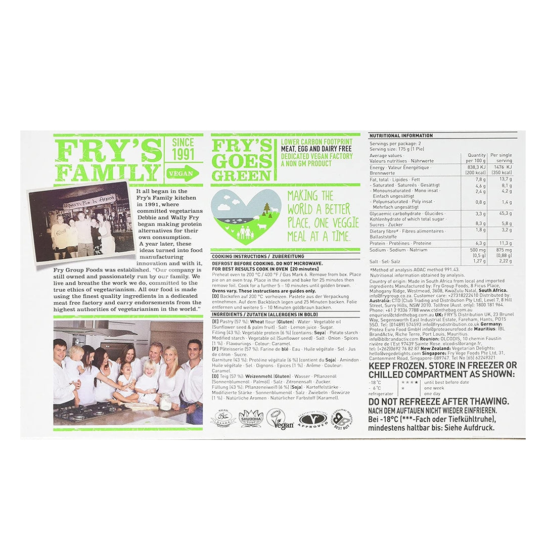 FRY'S Pepper Steak-Style Pies, 350g