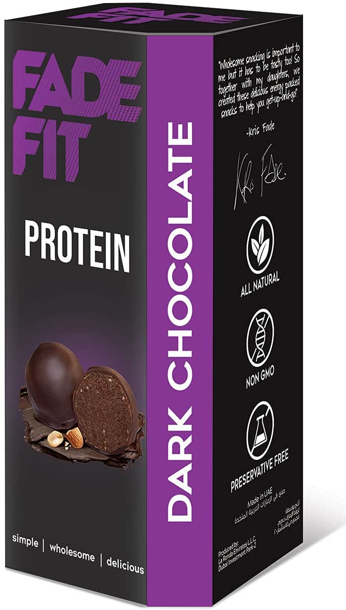 FADE FIT Dark Chocolate Protein, 30g - Keto Friendly, Non GMO, Natural