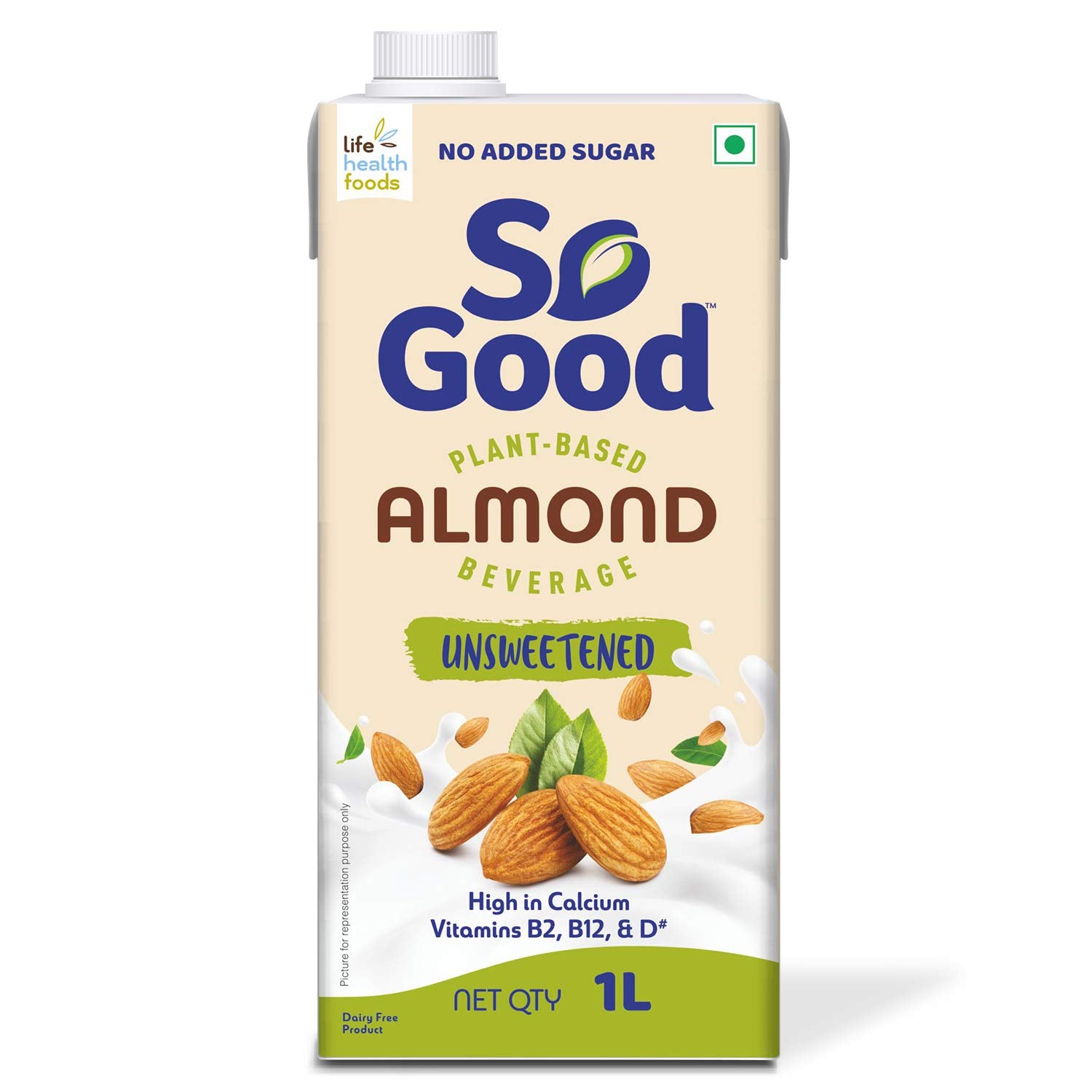 SO GOOD Almond Milk Unsweetened, 1Ltr