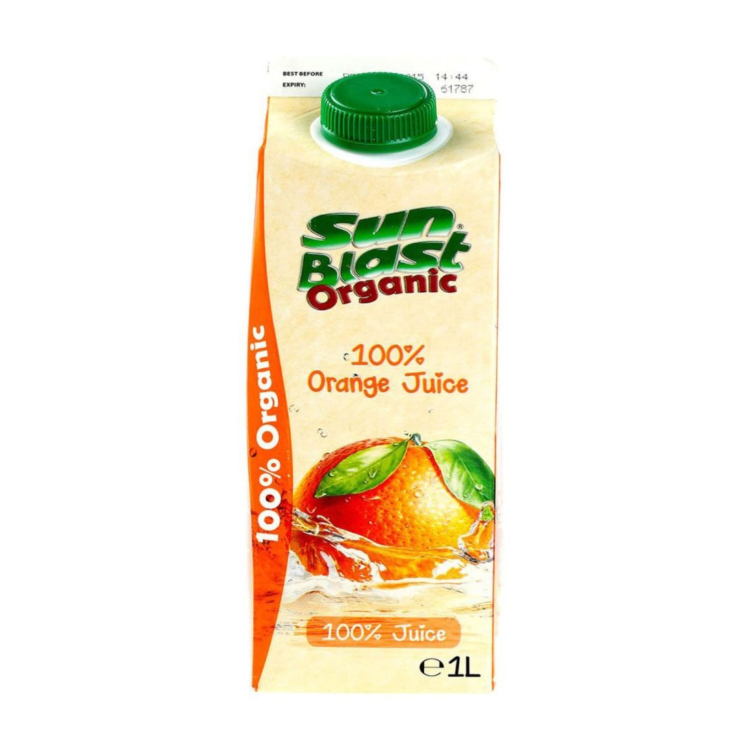 SUN BLAST Organic Orange Juice, 1Ltr