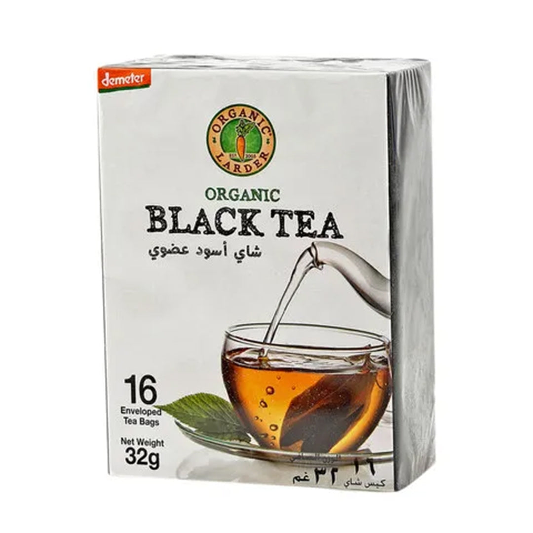 ORGANIC LARDER Organic Black Tea, 16 Bags/32g - Organic, Vegan, Natural