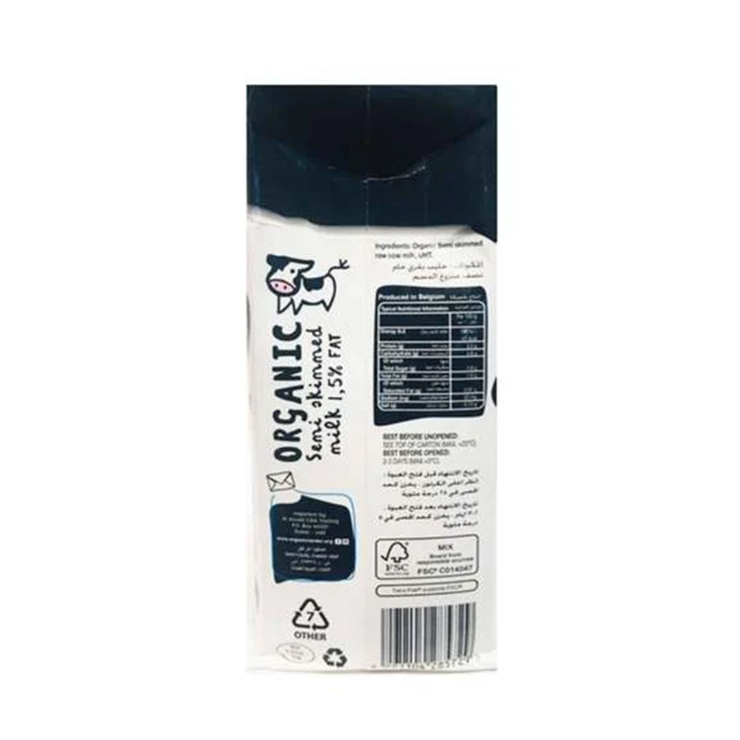 ORGANIC LARDER Semi Skimmed Milk, 1.5% Fat, 1L - Organic