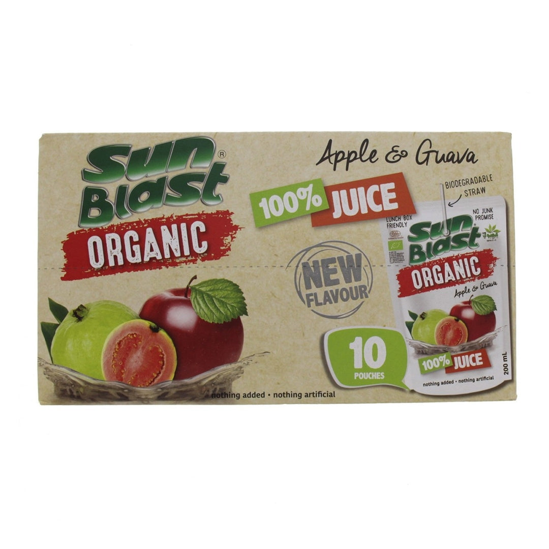 SUN BLAST Organic Apple & Guava 200ml - Pack Of 10