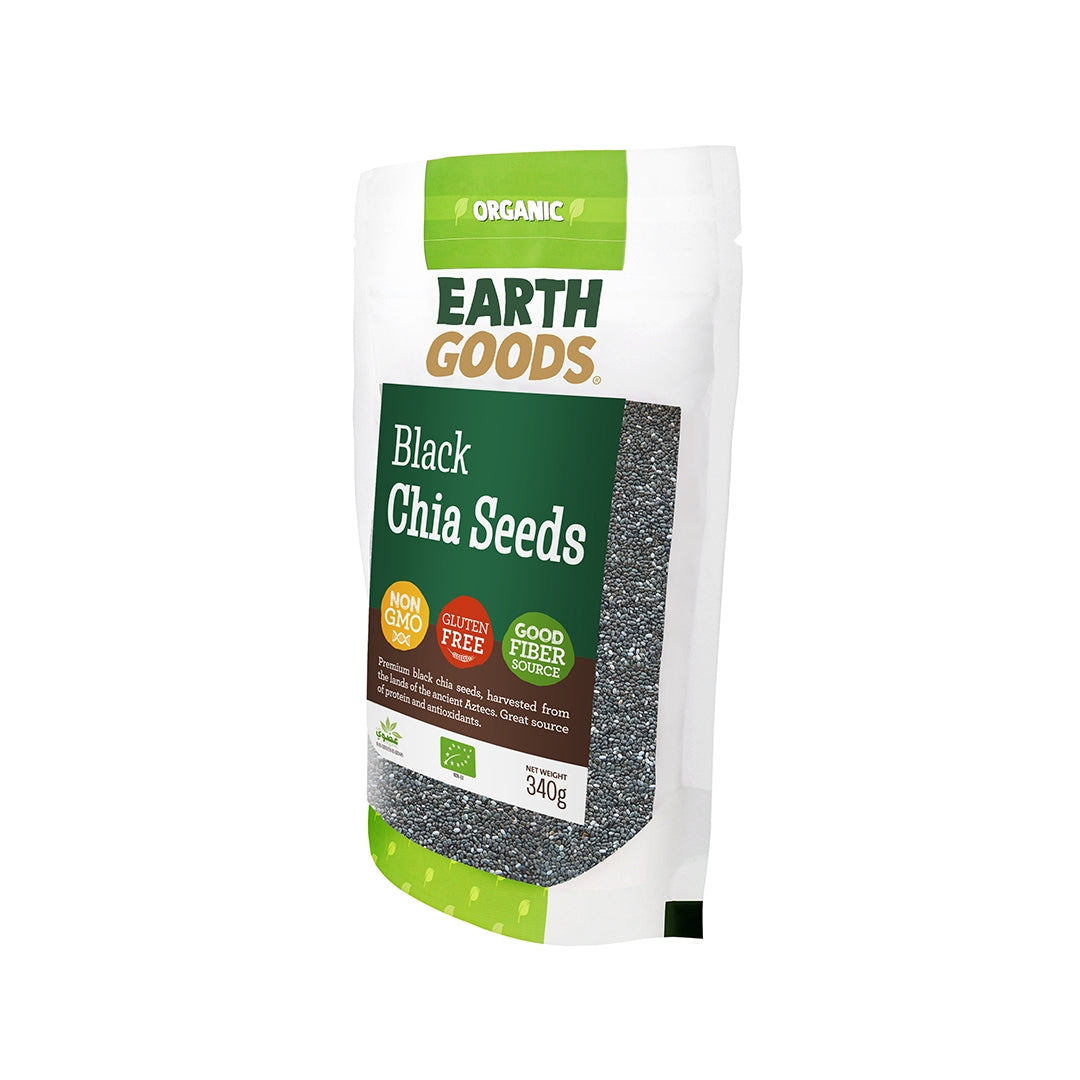 EARTH GOODS Organic Black Chia Seeds, 340g - Organic, Vegan, Gluten Free, Non GMO
