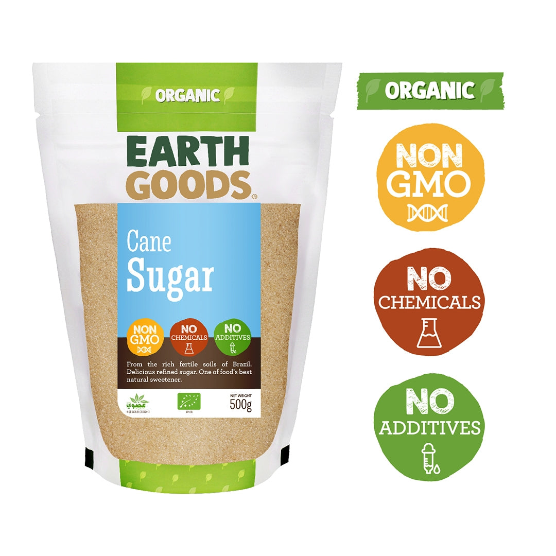 EARTH GOODS Organic Cane Sugar, 500g