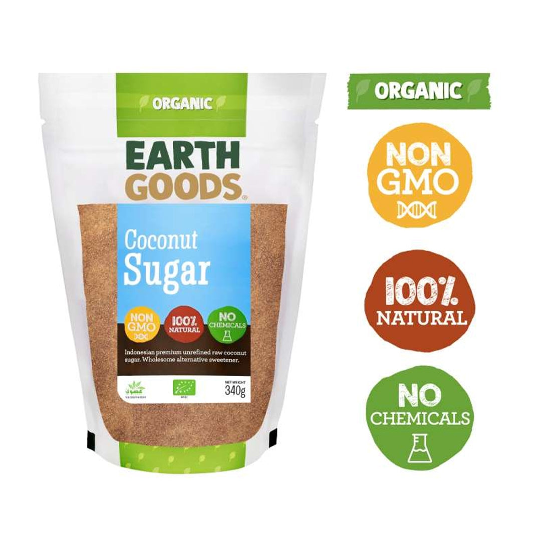 EARTH GOODS Organic Coconut Sugar, 340g