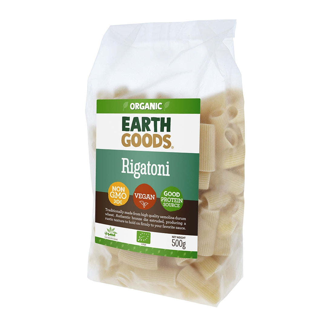 EARTH GOODS Organic Rigatoni, 500g, Organic, Vegan, Non GMO