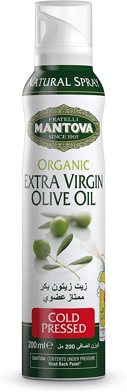 MANTOVA Organic Extra Virgin Olive Oil Spray, 200ml, Organic, Gluten free, Non GMO