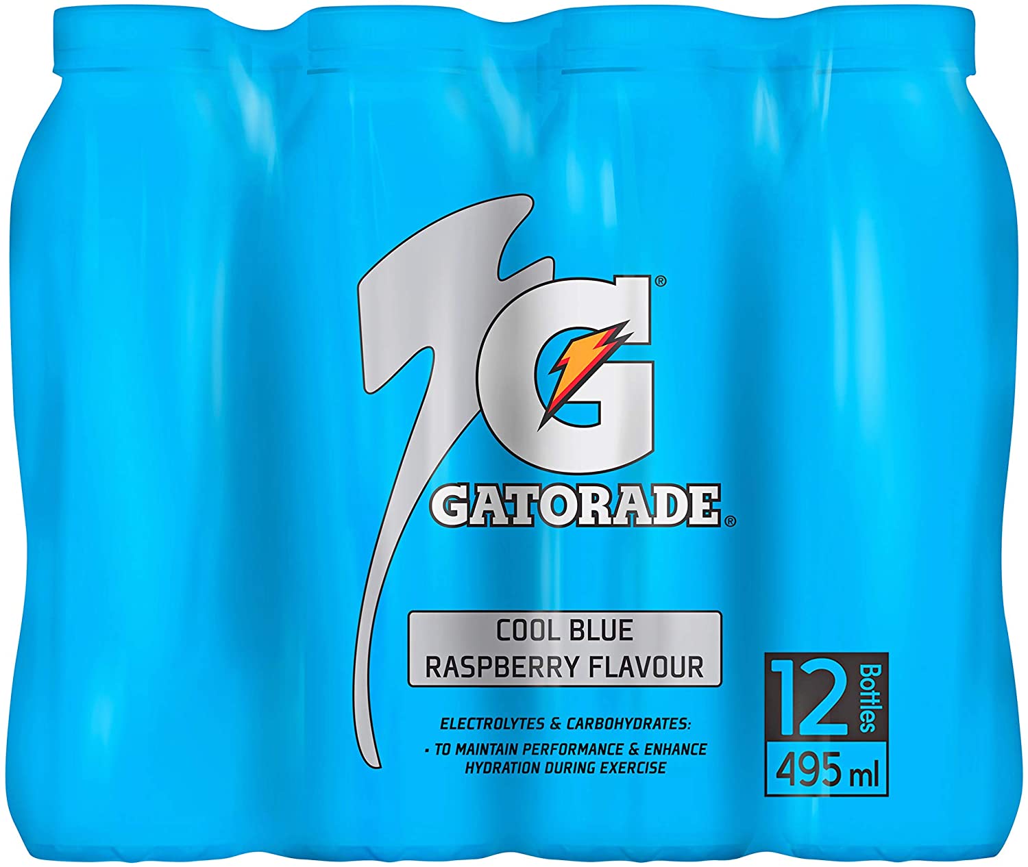 GATORADE Cool Blue Flavour Sports Drink, 495ml - Pack Of 12