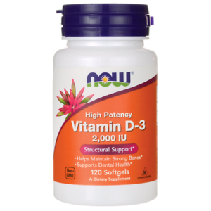 NOW Vitamin D-3 2,000 IU, 120 Softgels