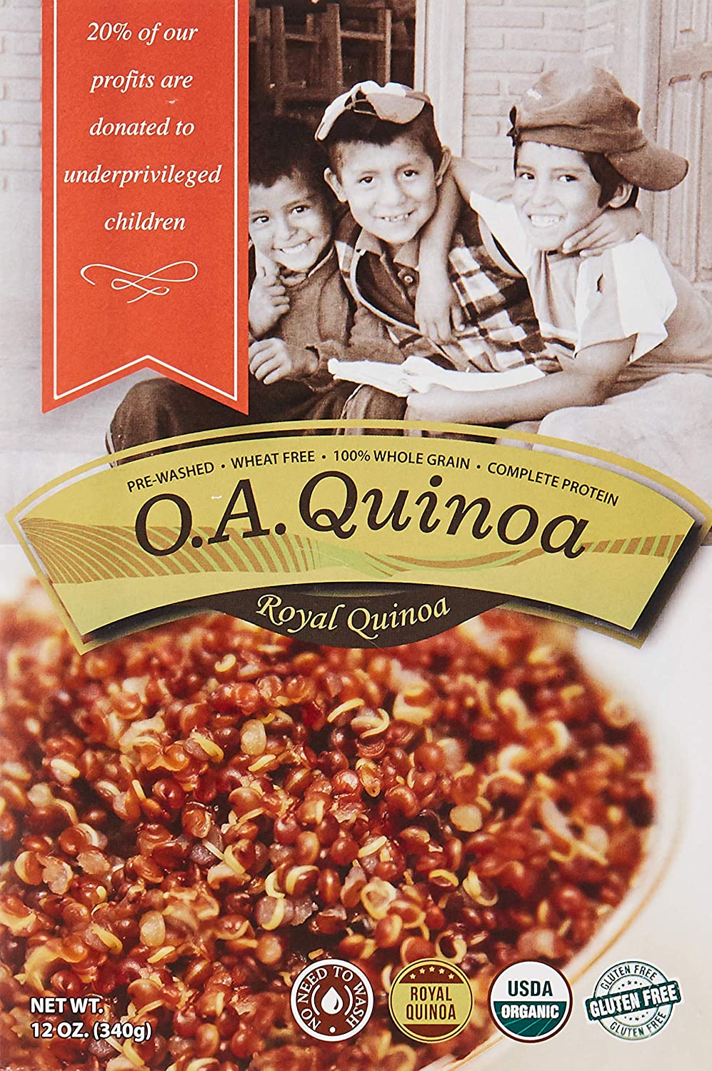 O.A. FOODS Premium Red Quinoa, 340g, Gluten Free, Organic