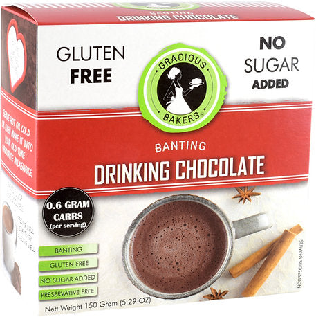 GRACIOUS BAKERS Banting Drinking Chocolate, 150g, Keto friendly, Gluten Free, Sugar Free
